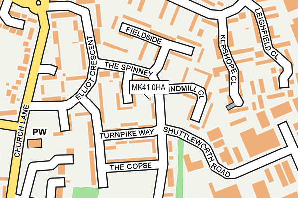 MK41 0HA map - OS OpenMap – Local (Ordnance Survey)