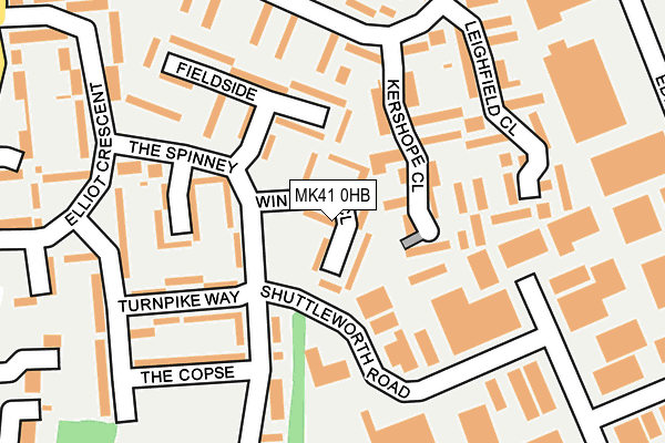 MK41 0HB map - OS OpenMap – Local (Ordnance Survey)