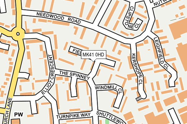 MK41 0HD map - OS OpenMap – Local (Ordnance Survey)