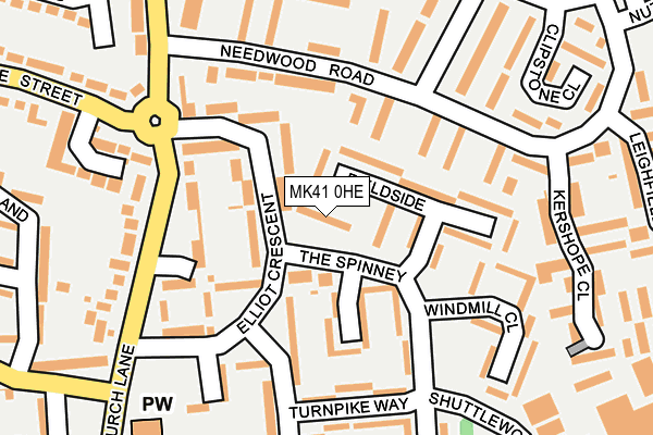 MK41 0HE map - OS OpenMap – Local (Ordnance Survey)