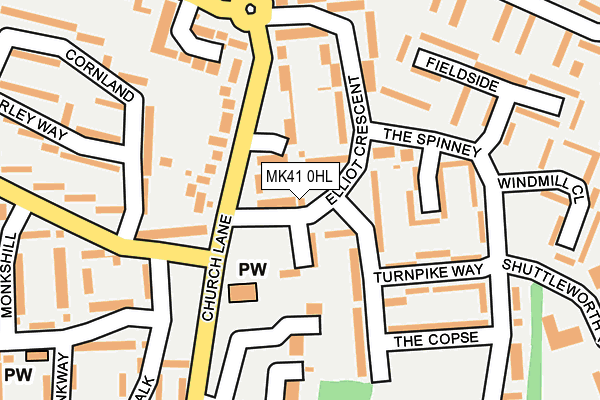 MK41 0HL map - OS OpenMap – Local (Ordnance Survey)