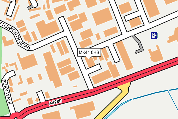 MK41 0HS map - OS OpenMap – Local (Ordnance Survey)