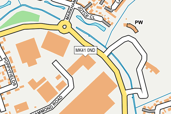 MK41 0ND map - OS OpenMap – Local (Ordnance Survey)