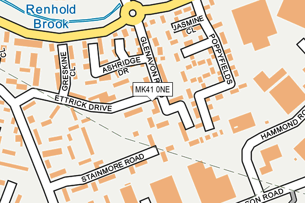 MK41 0NE map - OS OpenMap – Local (Ordnance Survey)