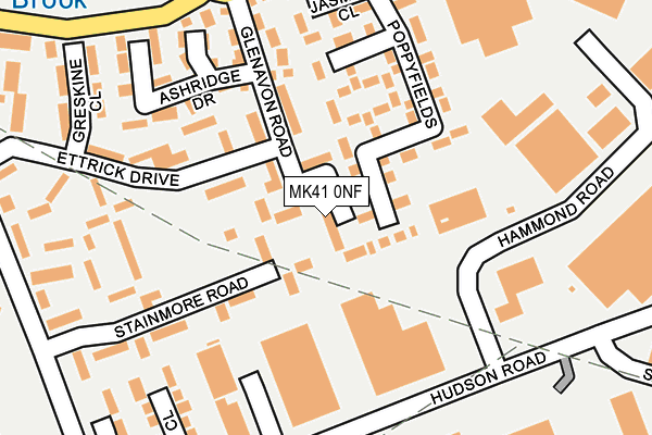 MK41 0NF map - OS OpenMap – Local (Ordnance Survey)