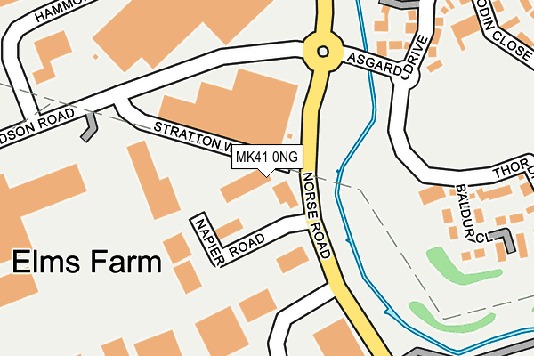 MK41 0NG map - OS OpenMap – Local (Ordnance Survey)