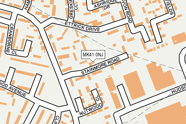 MK41 0NJ map - OS OpenMap – Local (Ordnance Survey)