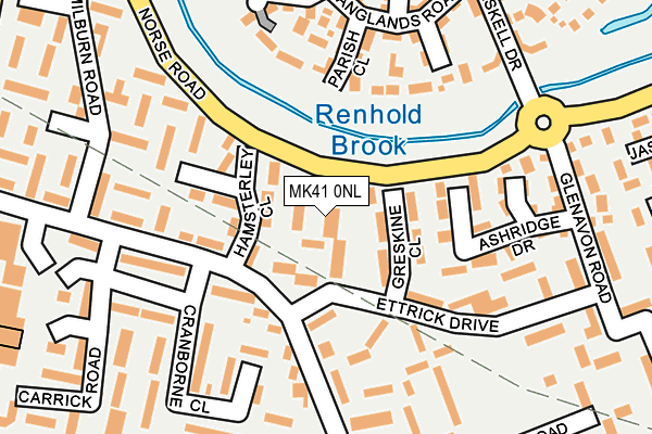 MK41 0NL map - OS OpenMap – Local (Ordnance Survey)