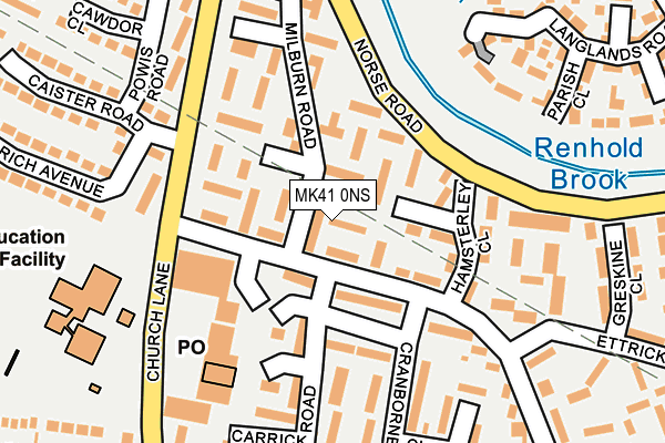 MK41 0NS map - OS OpenMap – Local (Ordnance Survey)