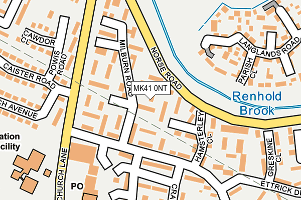 MK41 0NT map - OS OpenMap – Local (Ordnance Survey)