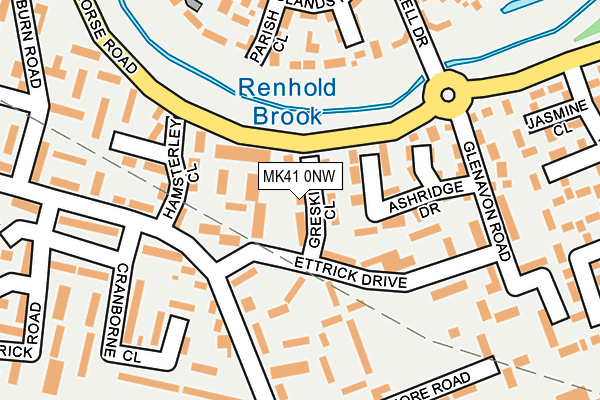 MK41 0NW map - OS OpenMap – Local (Ordnance Survey)