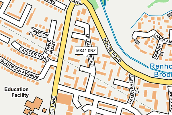 MK41 0NZ map - OS OpenMap – Local (Ordnance Survey)