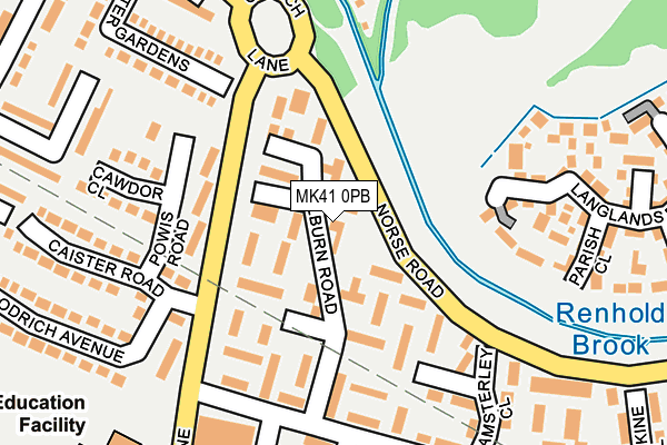 MK41 0PB map - OS OpenMap – Local (Ordnance Survey)