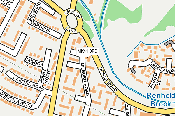 MK41 0PD map - OS OpenMap – Local (Ordnance Survey)