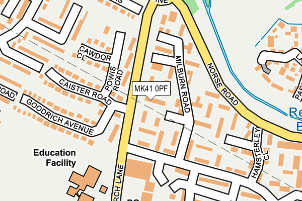 MK41 0PF map - OS OpenMap – Local (Ordnance Survey)