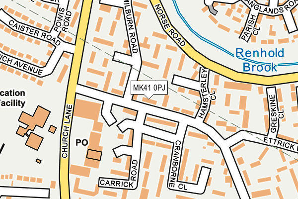 MK41 0PJ map - OS OpenMap – Local (Ordnance Survey)