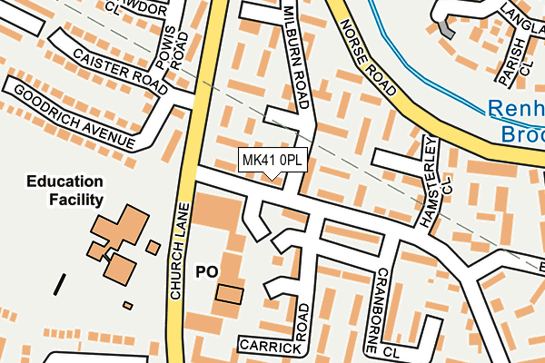 MK41 0PL map - OS OpenMap – Local (Ordnance Survey)