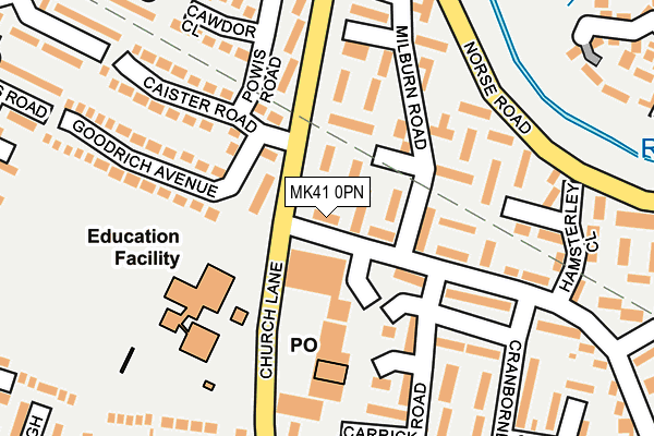 MK41 0PN map - OS OpenMap – Local (Ordnance Survey)