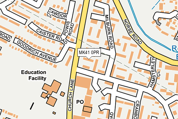 MK41 0PR map - OS OpenMap – Local (Ordnance Survey)