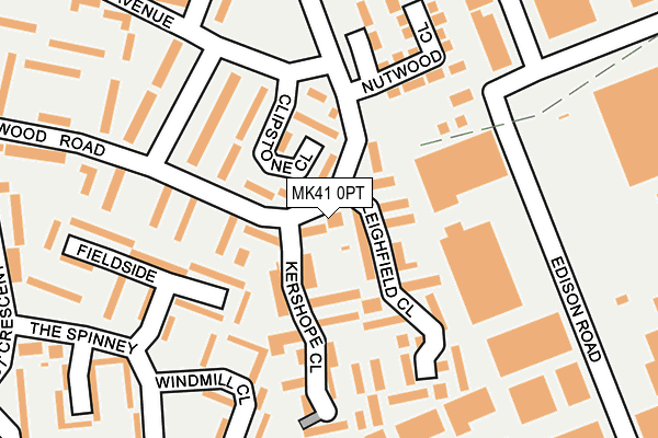 MK41 0PT map - OS OpenMap – Local (Ordnance Survey)