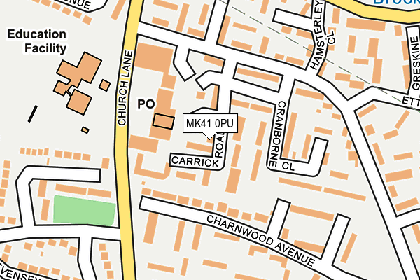 MK41 0PU map - OS OpenMap – Local (Ordnance Survey)