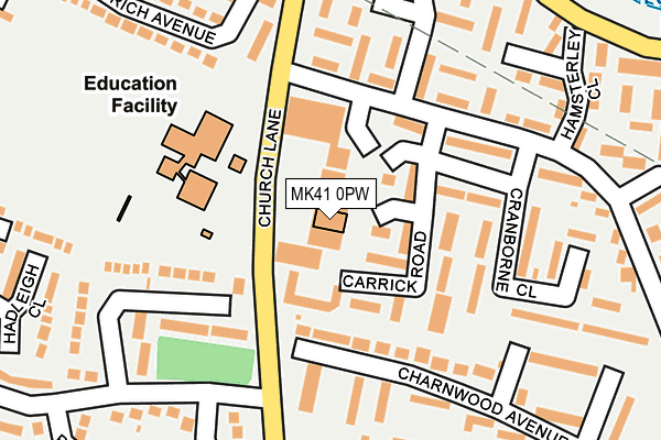 MK41 0PW map - OS OpenMap – Local (Ordnance Survey)