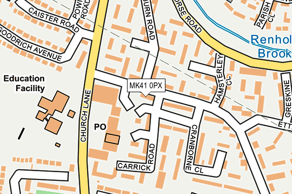 MK41 0PX map - OS OpenMap – Local (Ordnance Survey)