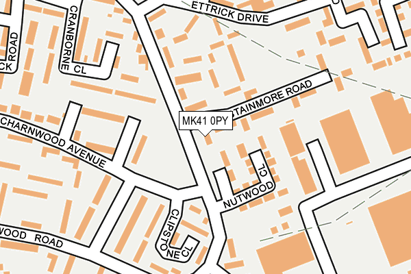 MK41 0PY map - OS OpenMap – Local (Ordnance Survey)