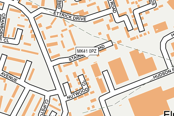 MK41 0PZ map - OS OpenMap – Local (Ordnance Survey)