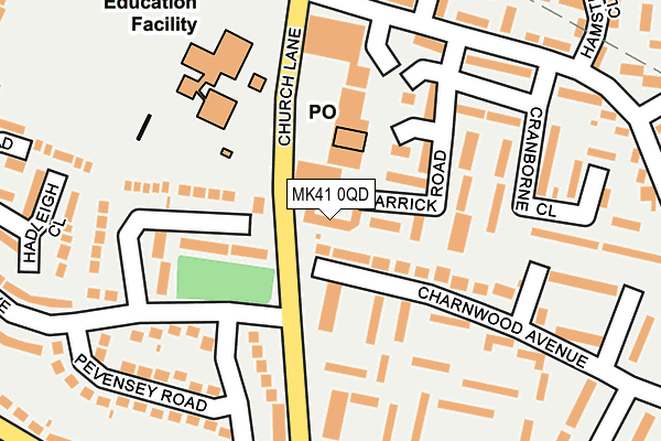 MK41 0QD map - OS OpenMap – Local (Ordnance Survey)