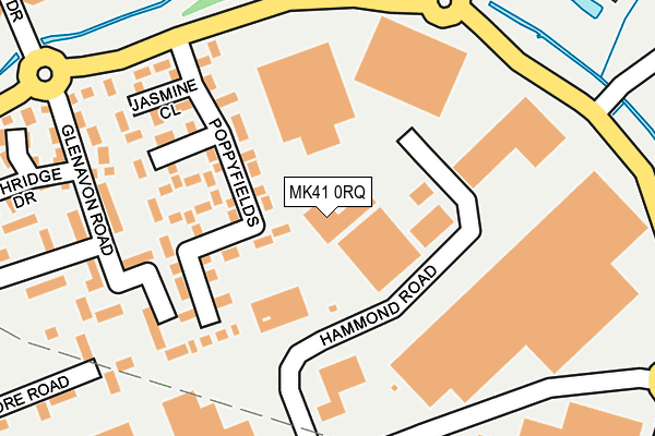 MK41 0RQ map - OS OpenMap – Local (Ordnance Survey)