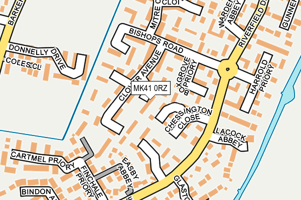 MK41 0RZ map - OS OpenMap – Local (Ordnance Survey)