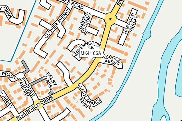 MK41 0SA map - OS OpenMap – Local (Ordnance Survey)