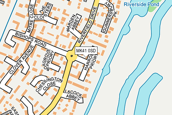 MK41 0SD map - OS OpenMap – Local (Ordnance Survey)