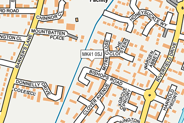 MK41 0SJ map - OS OpenMap – Local (Ordnance Survey)