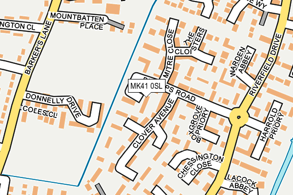 MK41 0SL map - OS OpenMap – Local (Ordnance Survey)