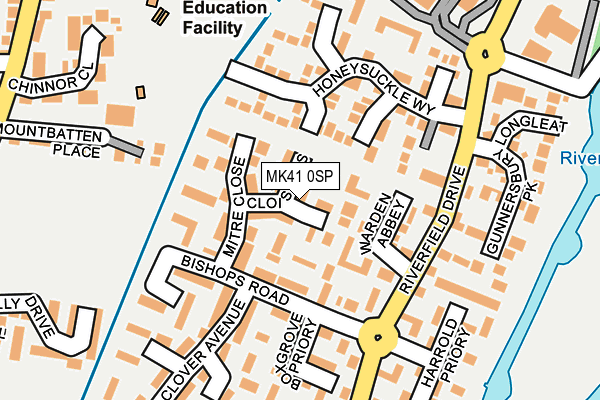 MK41 0SP map - OS OpenMap – Local (Ordnance Survey)