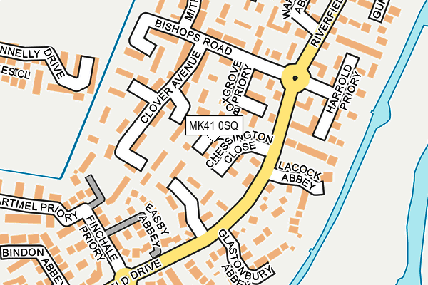 MK41 0SQ map - OS OpenMap – Local (Ordnance Survey)