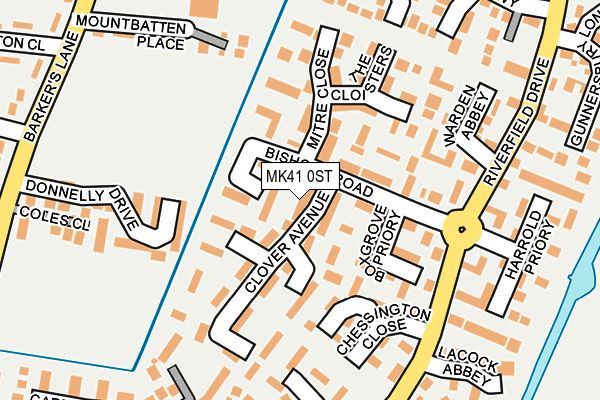 MK41 0ST map - OS OpenMap – Local (Ordnance Survey)