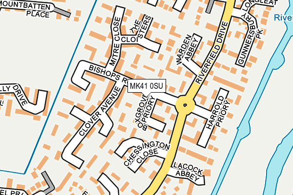 MK41 0SU map - OS OpenMap – Local (Ordnance Survey)
