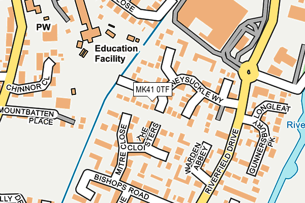 MK41 0TF map - OS OpenMap – Local (Ordnance Survey)