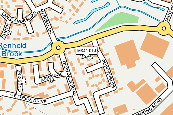 MK41 0TJ map - OS OpenMap – Local (Ordnance Survey)