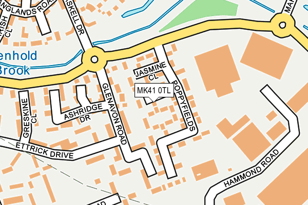 MK41 0TL map - OS OpenMap – Local (Ordnance Survey)