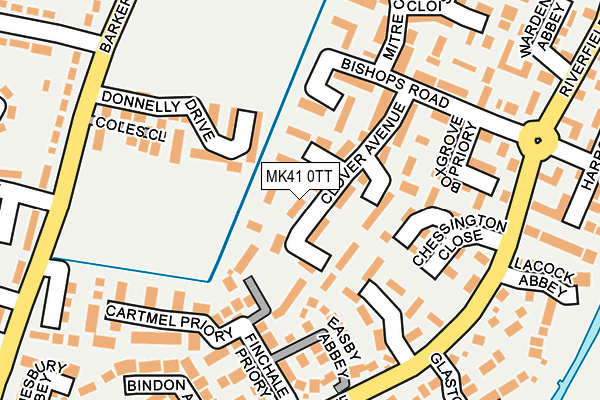MK41 0TT map - OS OpenMap – Local (Ordnance Survey)