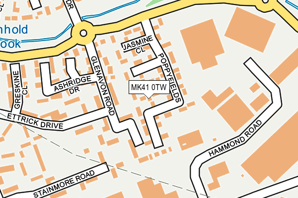 MK41 0TW map - OS OpenMap – Local (Ordnance Survey)