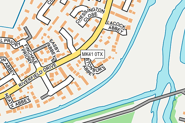 MK41 0TX map - OS OpenMap – Local (Ordnance Survey)