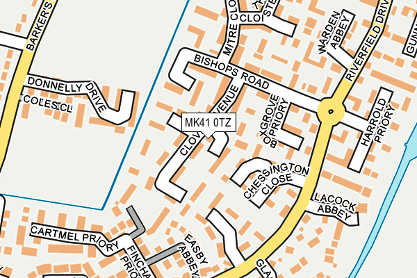 MK41 0TZ map - OS OpenMap – Local (Ordnance Survey)