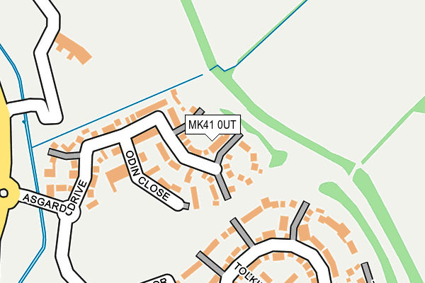 MK41 0UT map - OS OpenMap – Local (Ordnance Survey)