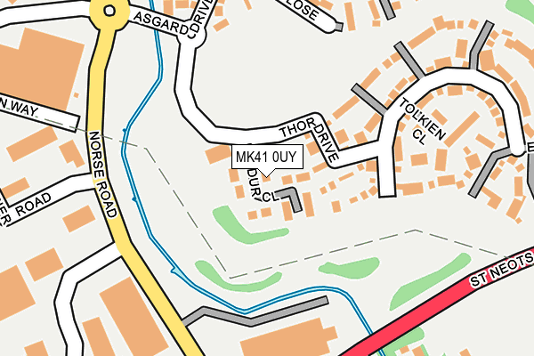 MK41 0UY map - OS OpenMap – Local (Ordnance Survey)