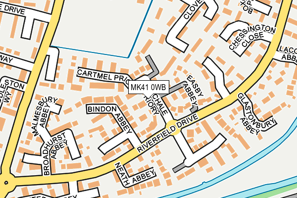 MK41 0WB map - OS OpenMap – Local (Ordnance Survey)